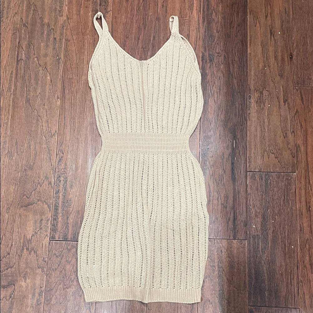 Cute Beige Knit Dress